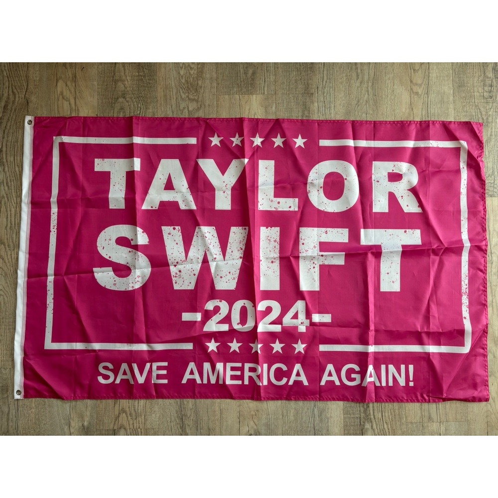 Taylor Swift Decor Flag "Save America Again!" Approx 3 Ft x‎ 5 Ft Pink
